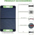 BLUERISE 60W Solar Panel Monocrystalline ETFE Cover Portable Foldable Solar - Image 3