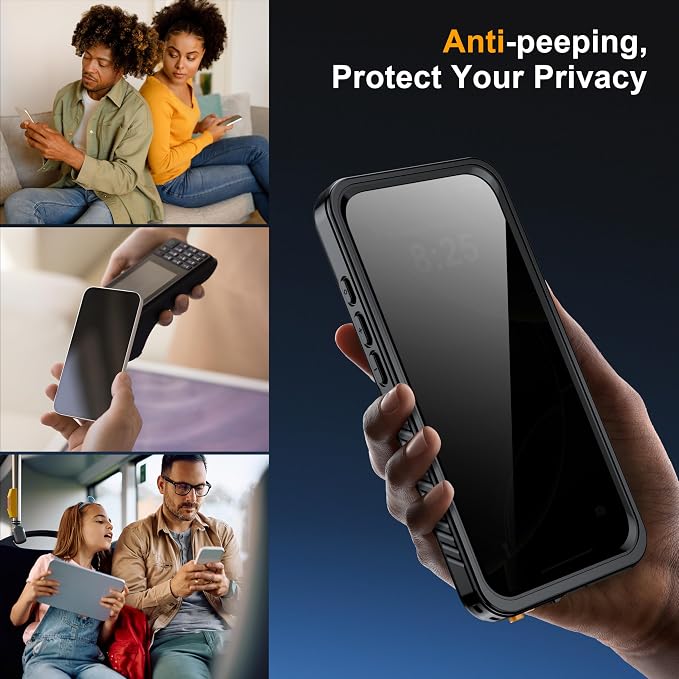 for iPhone 16 Pro Case Waterproof, Built-in Privacy Screen & HD Screen Double - Image 3