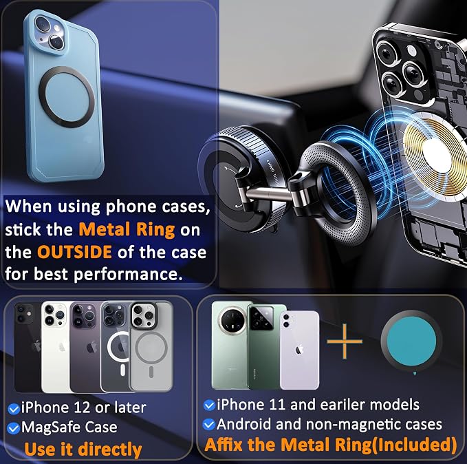 Vacuum Magnetic Car Phone Holder Foldable Mount - Image 7
