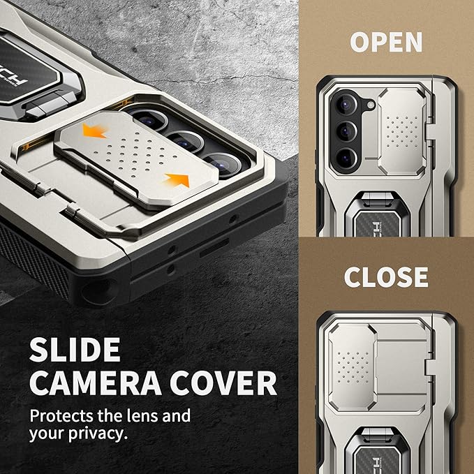 TONGATE for Z Fold 5 Case with Ring Stand, Built-in S Pen Holder & Glass Screen - Image 7