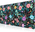 Mouse Pad, Large Colorful Flowers and Plants Desk Mat, Extended Non-Slip Gaming by NIYLYNSYN