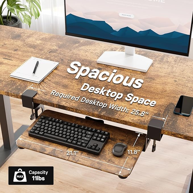 BONTEC KMT01-PJ Under Desk Keyboard Tray, Pull-Out Keyboard & Mouse Platform - Image 5