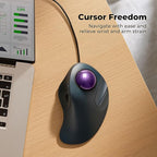 Wired Trackball Mouse for Large Hands, Ergonomic Design Reduces Wrist & Muscle - Image 4