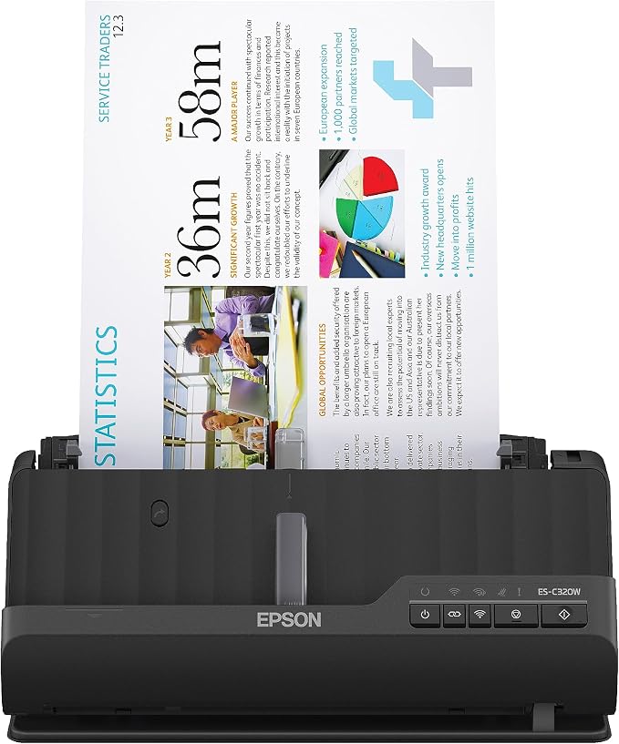 Epson - Workforce ES-C320W - Wireless Compact Desktop Document Scanner - by Epson
