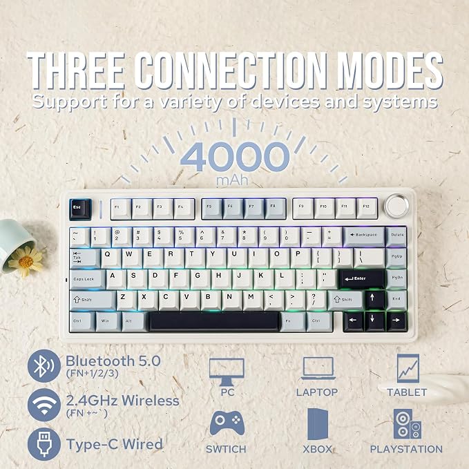 EPOMAKER x Aula F75 Gasket Mechanical Keyboard, 75% Wireless Hot Swappable - Image 3