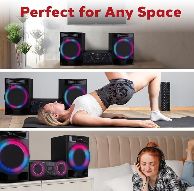 Pyle Mini Hi-Fi Bluetooth Stereo System – 3-Piece CD Player - Image 5