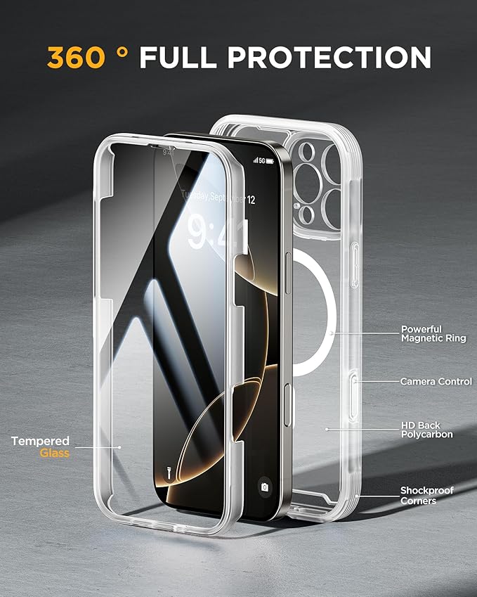 Miracase Magnetic for iPhone 16 Pro Case Full-Body Phone - Image 2