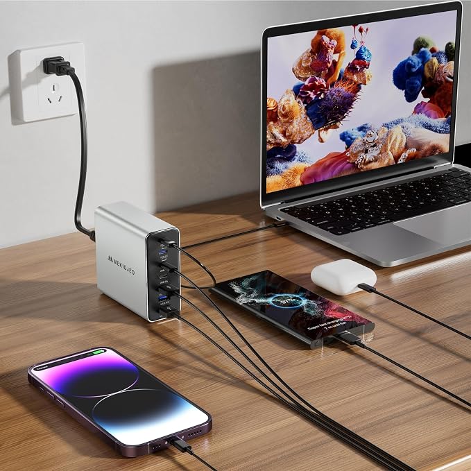 Aluminum Alloy USB C Charger GaN Fast USB C Charging Station 7 Ports 65W Laptop - Image 3