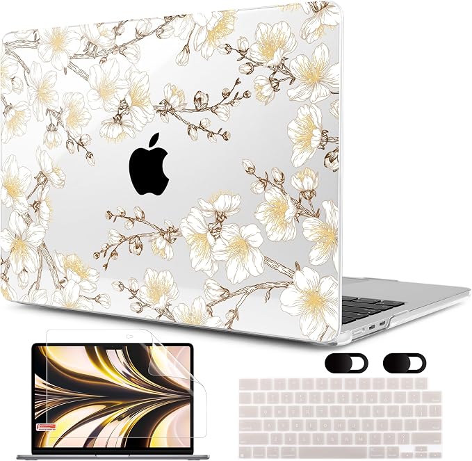 MEEgoodo Case for MacBook Air M4/M3/M2 13.6 inch 2025 2024 2022, Fit Model by MEEgoodo