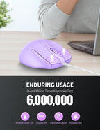 TECKNET Wired Mouse, 6-Button Corded - Image 5