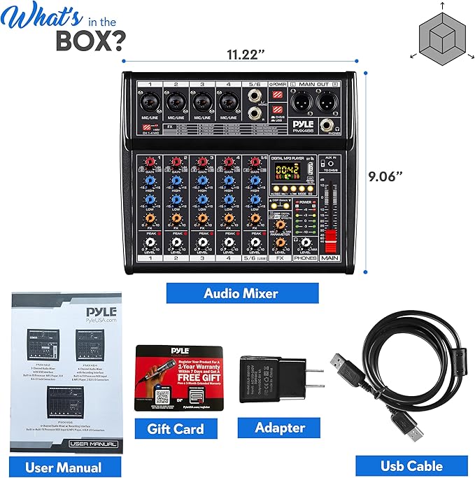 Pyle Professional Bluetooth DJ Audio Mixer - Image 7