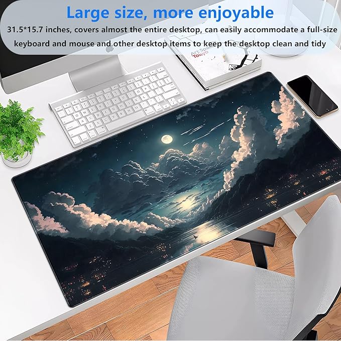 Anime Aesthetics Desk Mat Cloud Mouse Pad Gaming MousePad XXL Computer Mat Full - Image 2