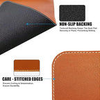Desk Mat with Lip & Reinforced Stitched Edge|Non-Slip Waterproof PU Leather - Image 4