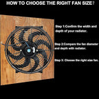 2PCS 14 Inch Universal Slim Fan Push Pull Electric Radiator Cooling Fan Mount - Image 5