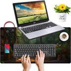 Anime Dark Green Plants Desk Mat Cute XXL Large Extended Mouse Pad Gaming - Image 4