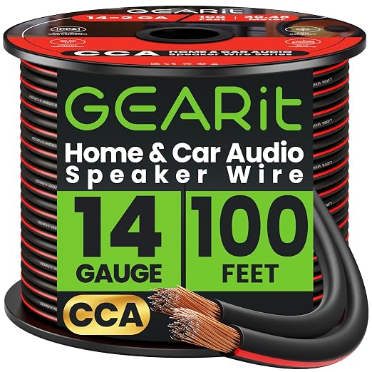 GEARit Speaker Wire 14 Gauge, Speaker Cable 100ft by GEARit