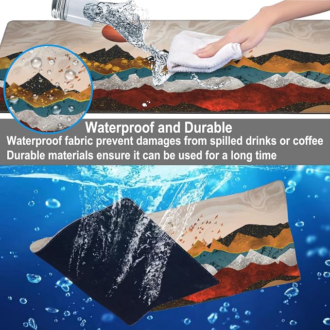 Mouse Pad, Large Colorful Precious Mountains Desk Mat, Extended Non-Slip Gaming - Image 4