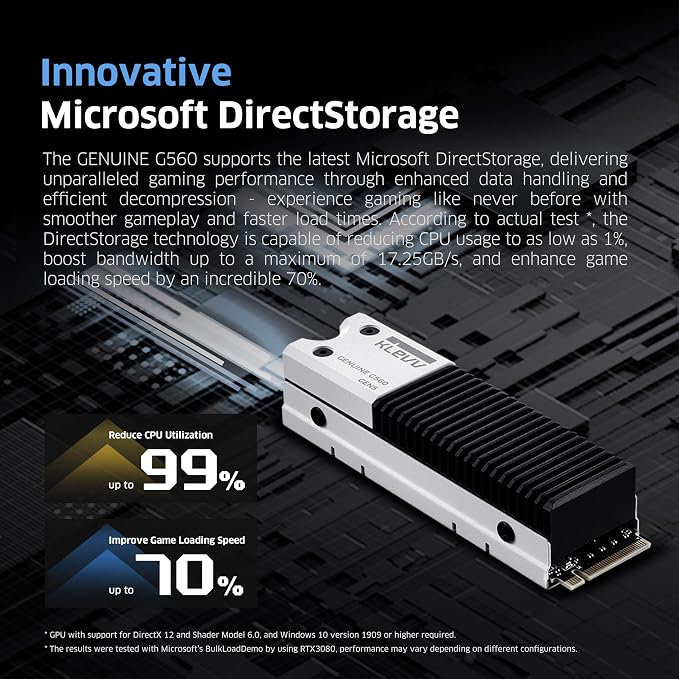 KLEVV Genuine G560 4TB M.2 2280 NVMe PCIe Gen5x4 Internal SSD Heatsink Included - Image 4