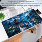 Cloud and Moon Forest Design Extra-Large Gaming Desk Mat XL Extended Keyboard - Image 2
