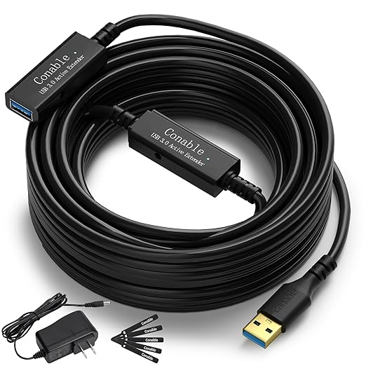 USB 3.0 Active Extension Cable 50 Feet, Long USB Type-A Male to Female Extender by Conable