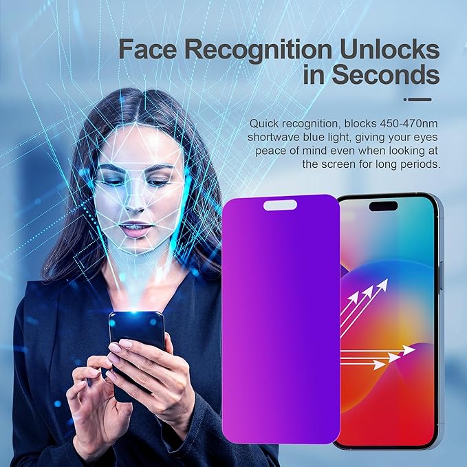 Compatible for iPhone 15 Pro Privacy Screen Protector Tempered Glass 6.1 Inch - Image 6