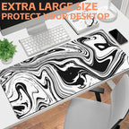Mouse Pad Large Black and White Fluid Non-Slip Gaming Desk Mat - Image 6