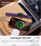 Temdan for Travel Vacation Essentials, 3 in 2 USB C Cable for Apple Watch - Image 4