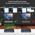 HDMI KVM Switch 1 Monitors 2 Computers 4K@60Hz, USB3.0 KVM Switches EDID - Image 3