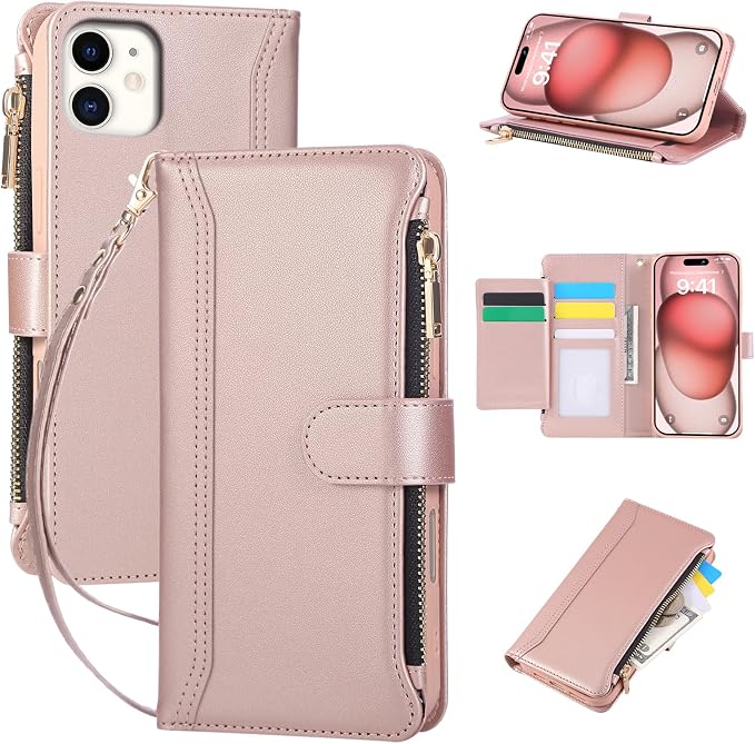 Compatible with iPhone 12/12 Pro Wallet Phone Case-PU Leather Magnetic Flip by KYFSJPT