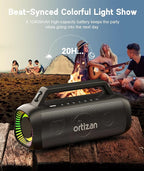 Ortizan Portable Bluetooth Speaker Loud, 80W Peak, Bass Up, 20H Playtime - Image 5