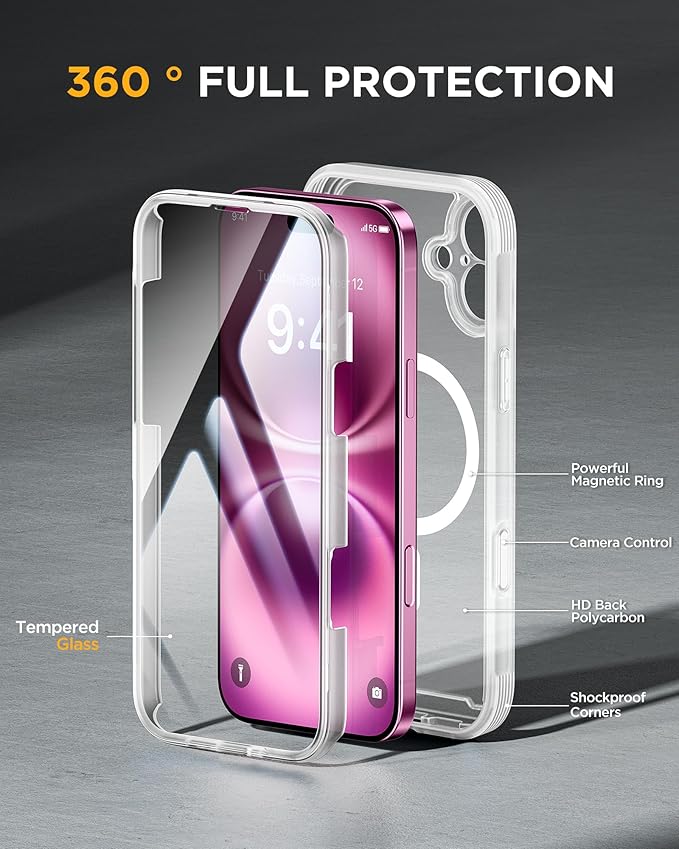 Miracase Magnetic for iPhone 16 Plus Case Full-Body Phone - Image 2
