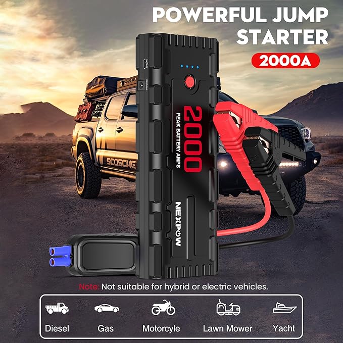 NEXPOW 2000A Peak Car Battery Jump Starter - Image 2