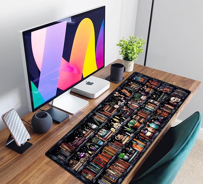 Desk Mat Forest Library Book Mouse Pad Big Desk Pad XXL Extended Gaming Large - Image 6