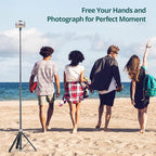 ATUMTEK 65" Selfie Stick Tripod, All in One Extendable Phone Tripod Stand - Image 8