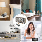 SZELAM Digital Alarm Clock, LED and Mirror Desk Clock Large Display, - Image 6