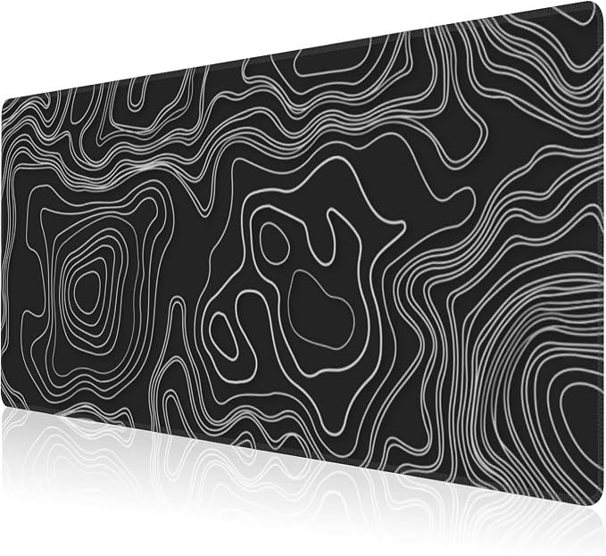 Mouse Pad, Large Mountain Topographic Terrain Map Desk Mat, Extended Non-Slip by NIYLYNSYN