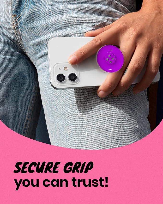 Solid Color Button Phone Grip – Minimalist Design, Durable and Lightweight - Image 4