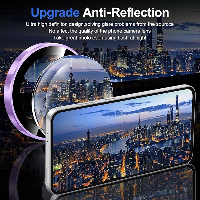 for Samsung Galaxy S24 FE Camera Lens Protector, Individual Metal Ring Tempered - Image 4