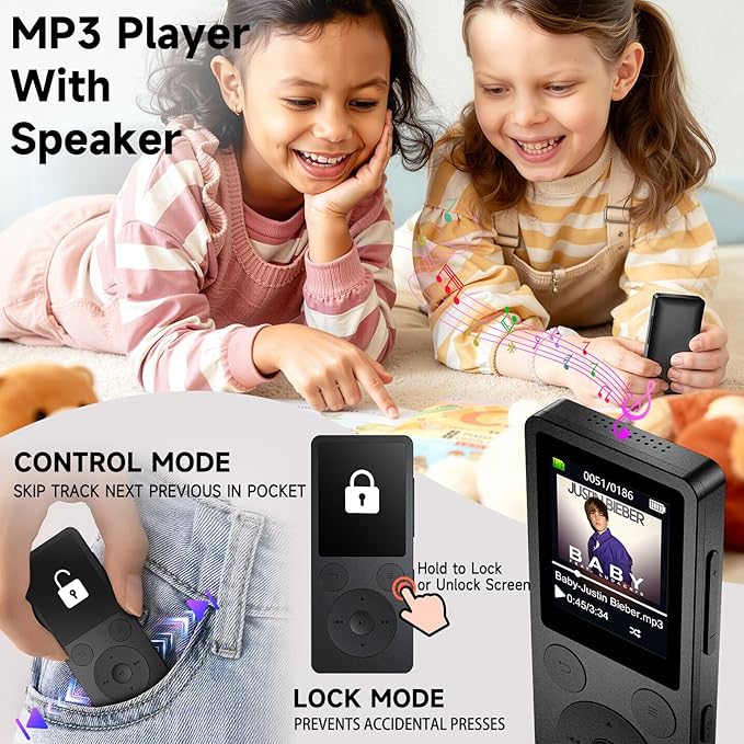 64GB MP3 Player with Bluetooth 5.3 Auto Reconnect, MP3 Music Player with Speaker - Image 5