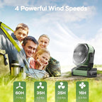 KITWLEMEN Camping Fan with Light - 20000mAh Rechargeable Battery Fan - Image 3