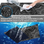 Mouse Pad, Large Mountain Topographic Terrain Map Desk Mat, Extended Non-Slip - Image 4