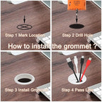 Desk Grommet 2-3/8 inch with Hole Saw, Desk Cord Hole Cover Grommet - Image 4