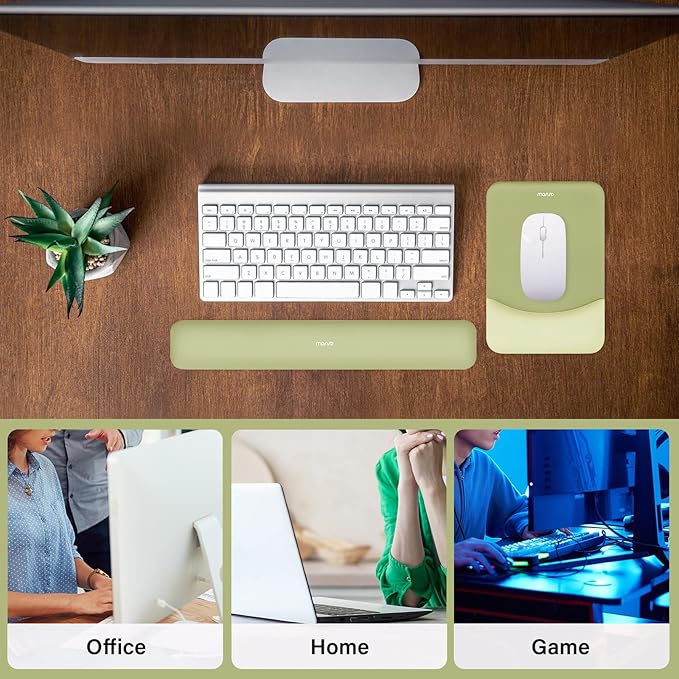 MOSISO Wrist Rest Support for Mouse Pad&Keyboard Set, Rectangular Ergonomic - Image 6
