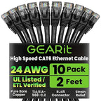 GEARit Cat 6 Ethernet Cable Cat6 Network Patch, Snagless Cord, Internet by GEARit