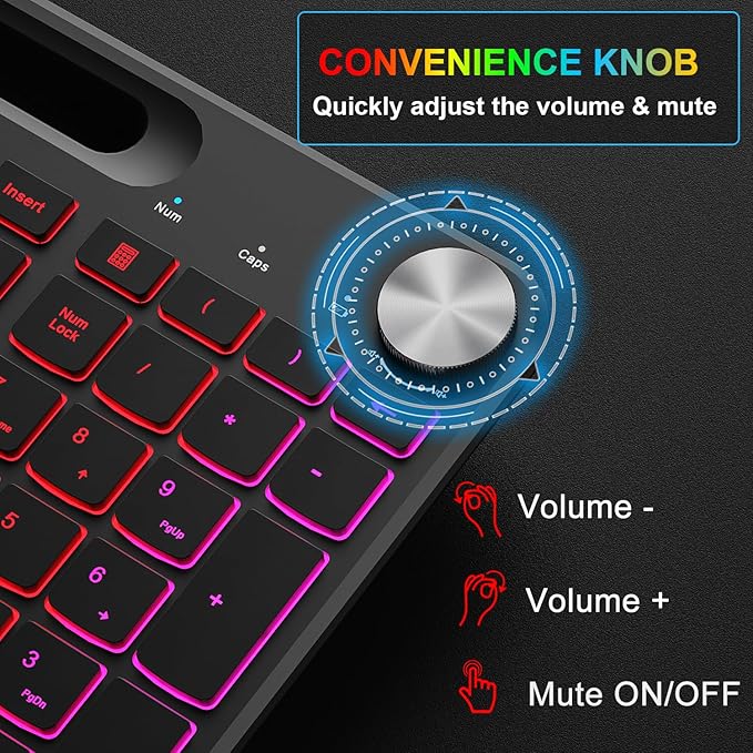 BlueFinger Wireless Keyboard and Mouse Combo Backlit, 2.4G Rechargeable - Image 6