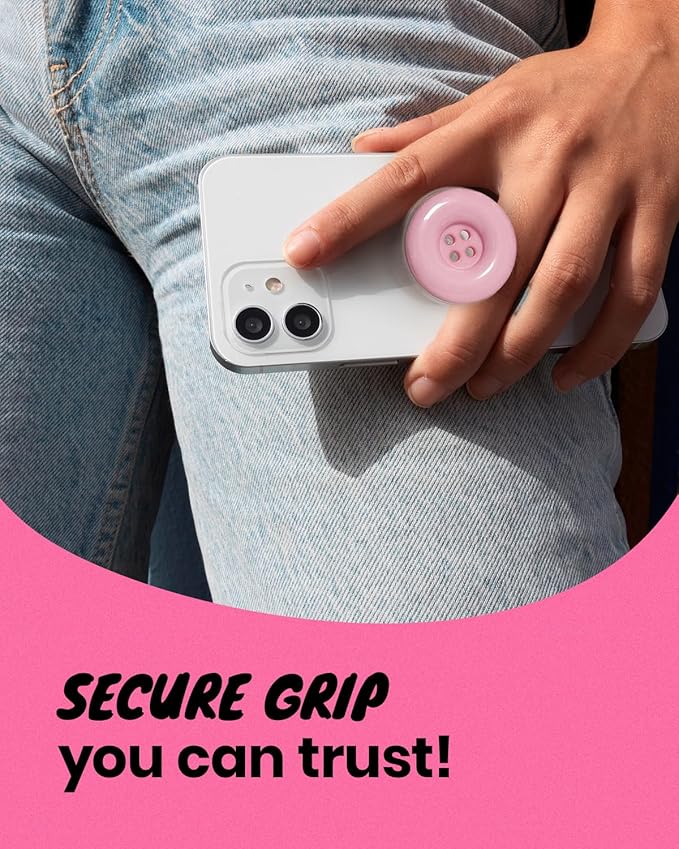 Solid Color Button Phone Grip – Minimalist Design, Durable and Lightweight - Image 4