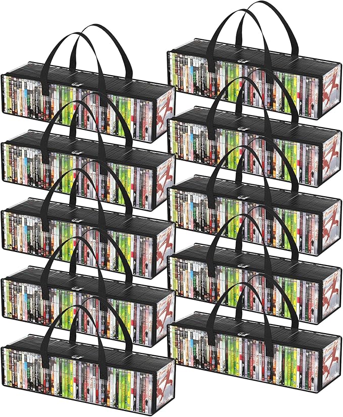 Lifewit CD Storage Bags 10 Pack, Front Window Zipper Design, Stackable Media by Lifewit