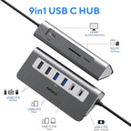 USB C Hub Multiport Adapter, Mosirui 9-in-1 USB-C Docking Station - Image 2