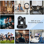 NDI AI Auto-Tracking IP PTZ Camera SDI/HDMI/USB3.0/LAN PoE 30X Optical + 16X - Image 7