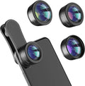 Phone Camera Lens, Upgraded 3 in 1 Phone Lens kit-198° Fisheye Lens + Macro by LEKNES